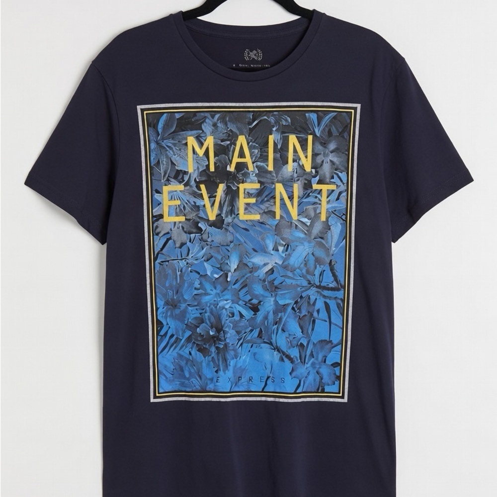 Main Event Navy Blue Graphic T-Shirt